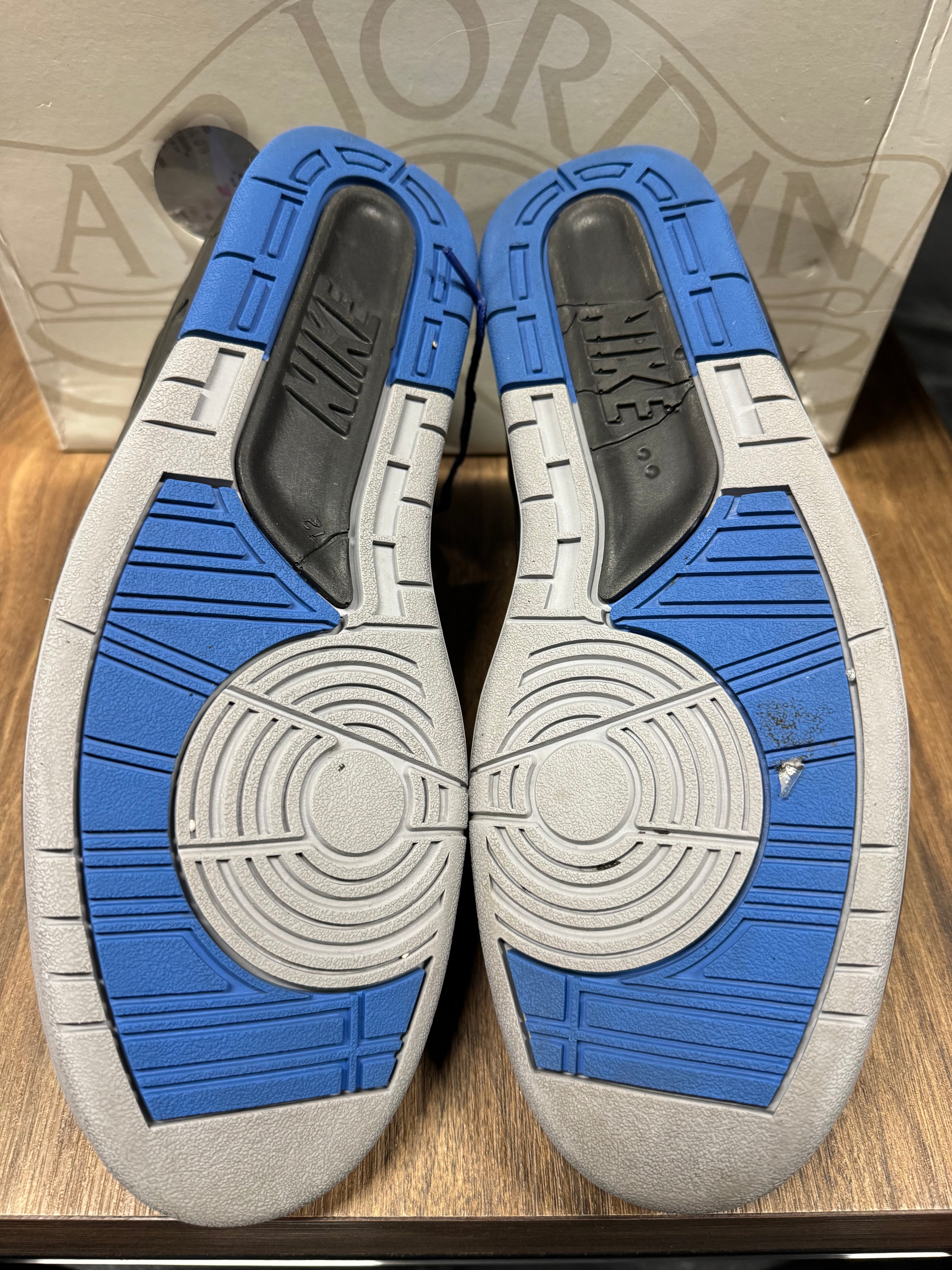 Jordan 2 Retro Low SP Off-White Black Blue (PRE-OWNED) SIZE-12