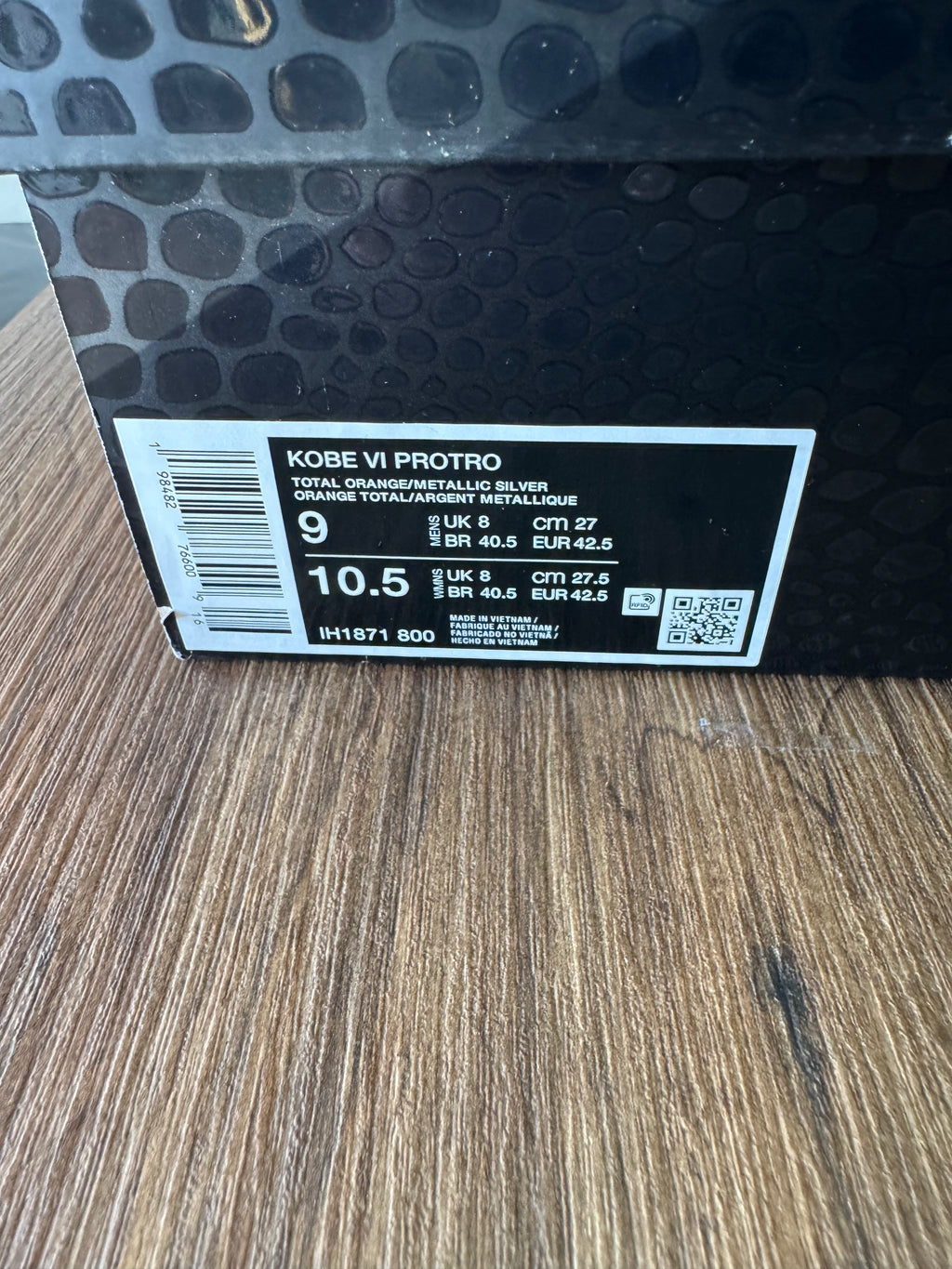 Nike Kobe 6 Protro Total Orange (PRE-OWNED) SIZE-9