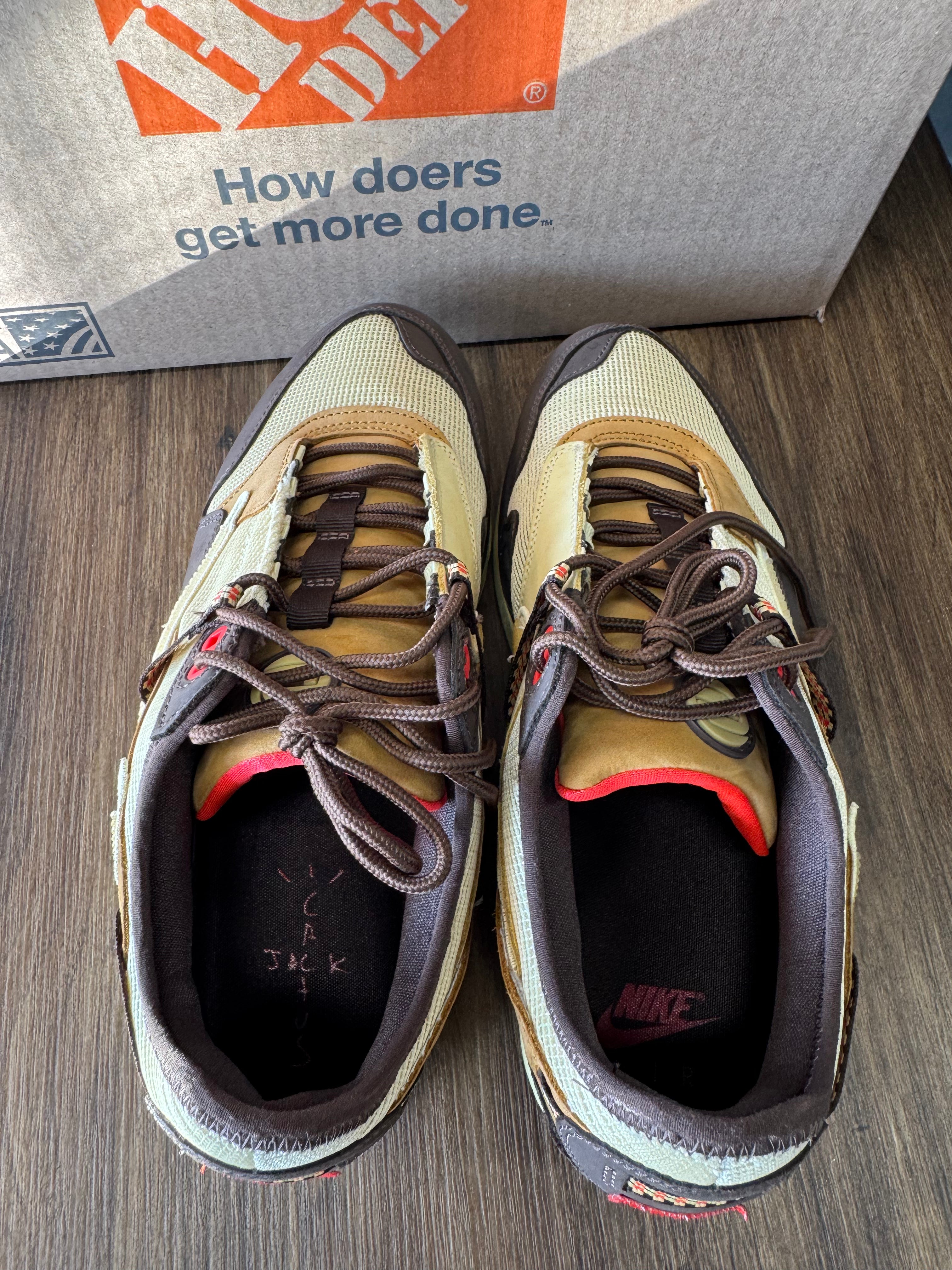 Nike Air Max 1 Travis Scott Cactus Jack Baroque Brown (PRE-OWNED) (NO-BOX) SIZE-11.5