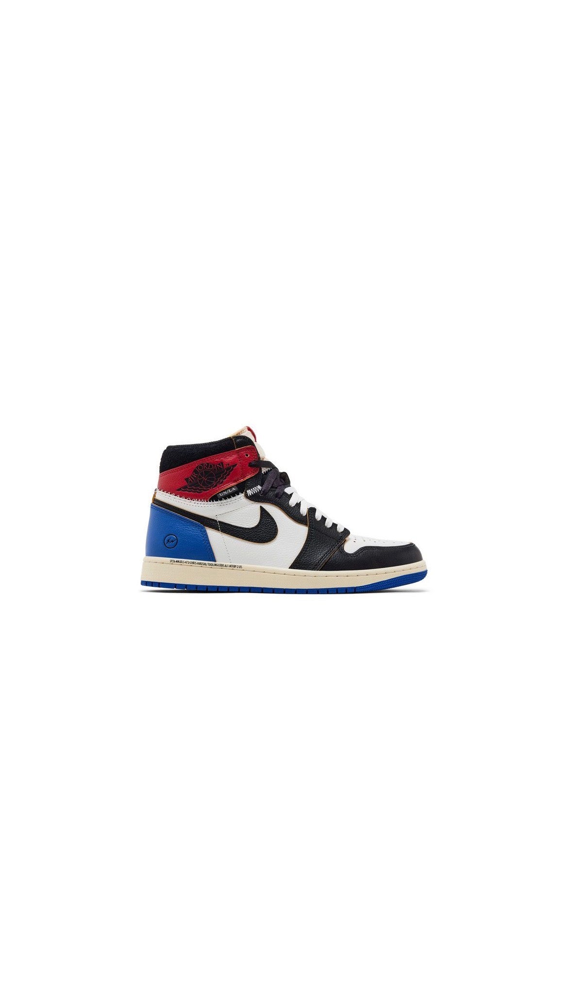 Jordan 1 Retro High OG SP Fragment x Union LA Varsity Red Sport Royal